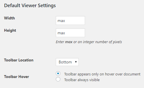 PDF Embedder setting