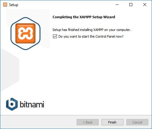 Finish installing xampp