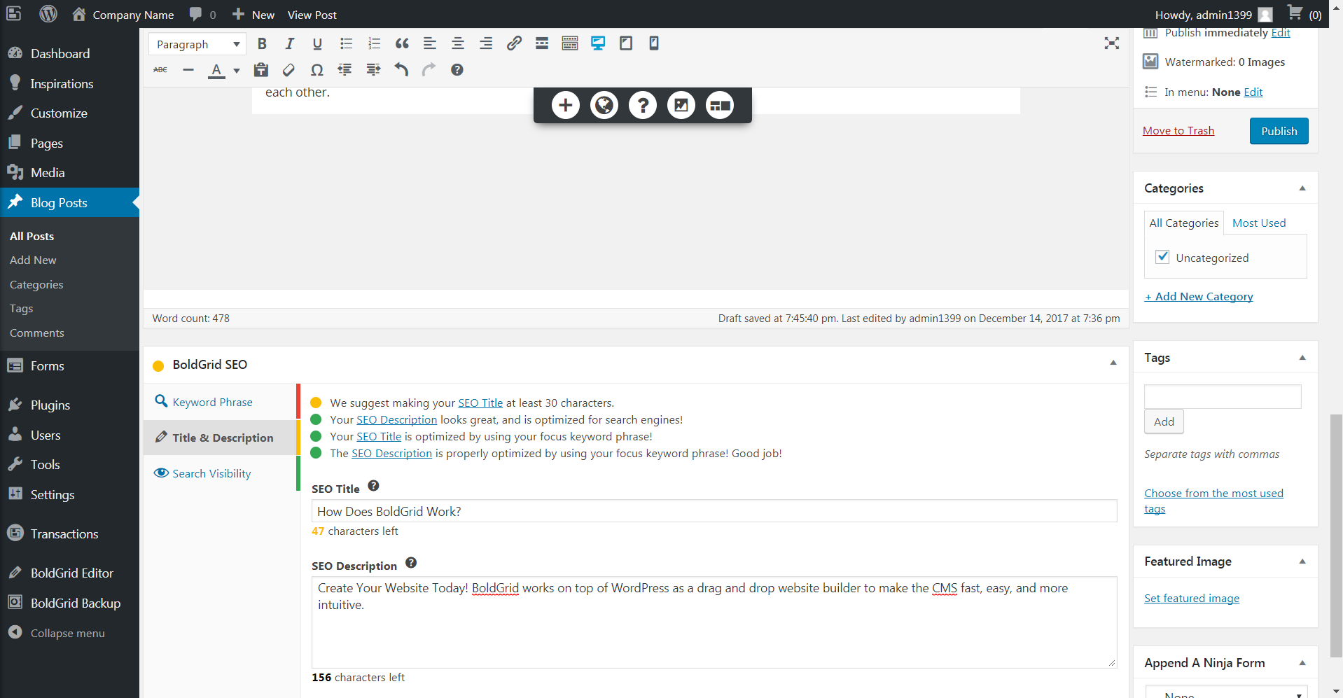 BoldGrid Easy SEO BoldGrid Easy SEO