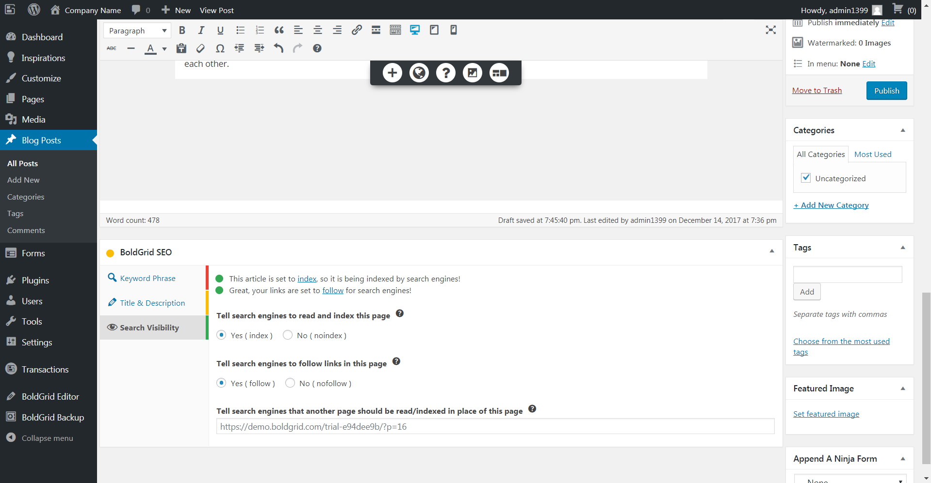 BoldGrid Easy SEO BoldGrid Easy SEO
