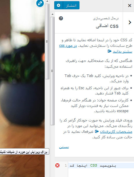 css اضافی وردپرس css اضافی وردپرس